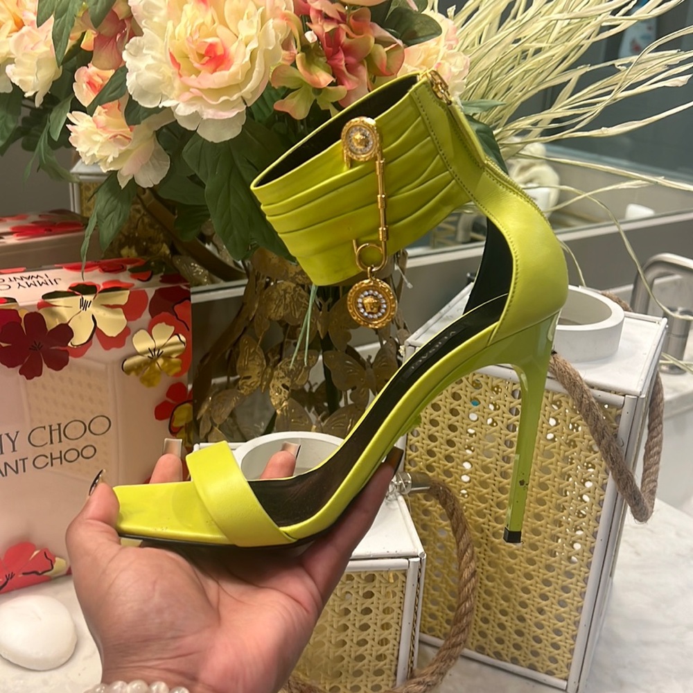 Versace safety pin heel